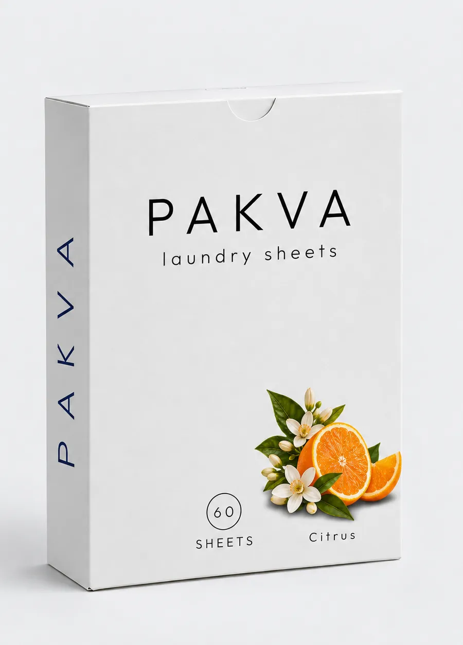 Illustrative draft paper pack for the Citrus scent concept.