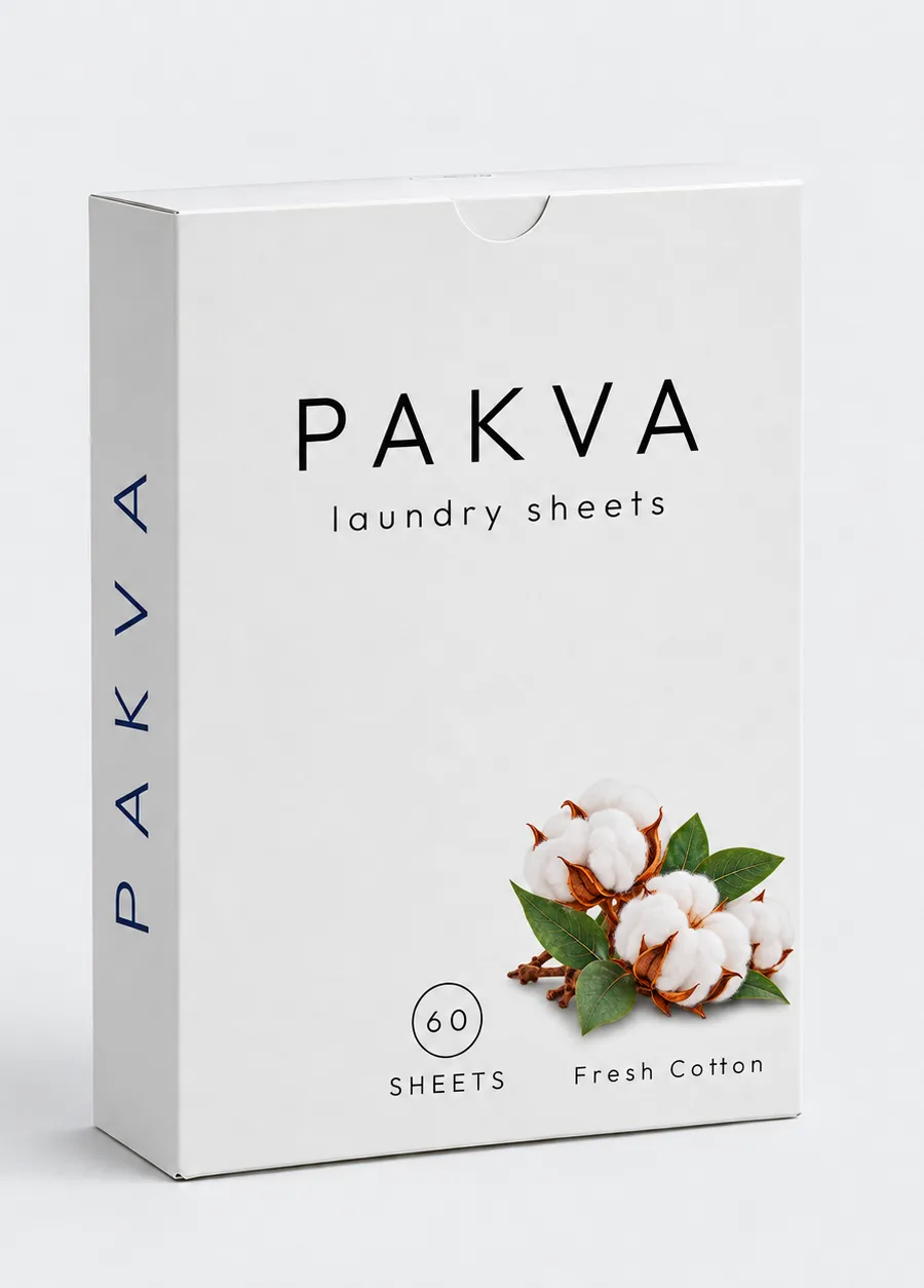 Illustrative draft paper pack for the Fresh Cotton scent concept.